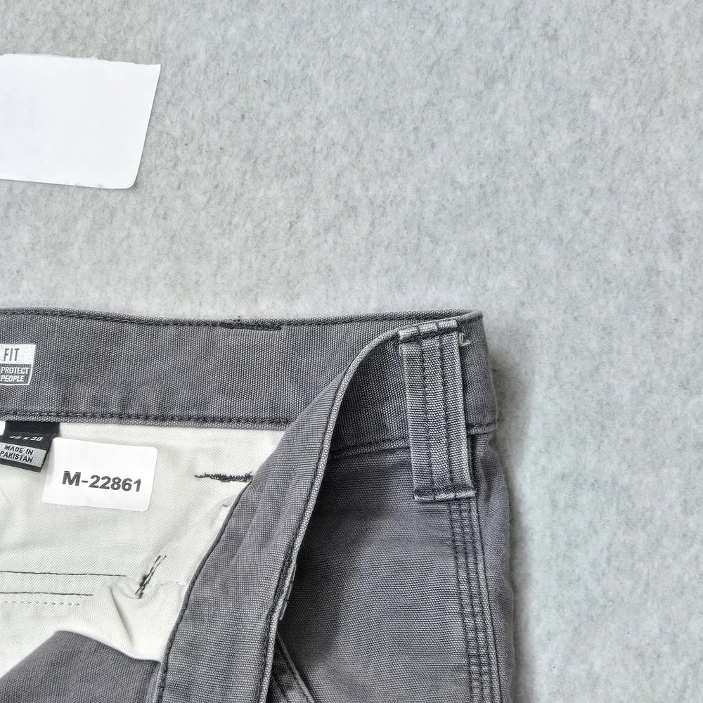 Carhartt Men Pants 33X30 Gray Cargo Canvas BN3574-M Rugged Flex Relaxed Fit READ